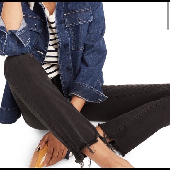 Madewell Cali Demi-Boot Jeans Black Wash 25 TALL - Picture 2 of 9